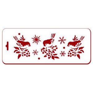 Трафарет Event Design бордюр новогодний NGB075 "Зимние птички", 10х25 см